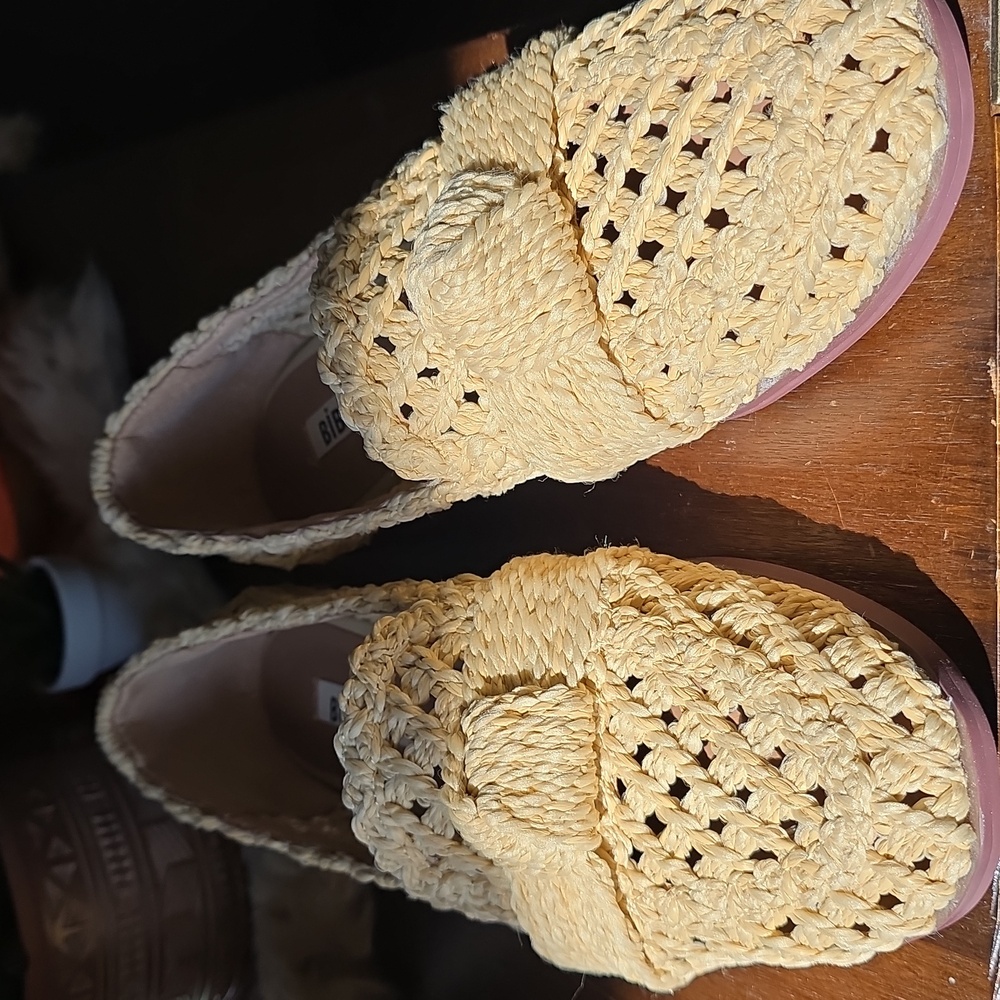 Women's Woven Slip-On Loafers - Bibi Lou Anthropologie Raffia Size 38 - Picture 12 of 15